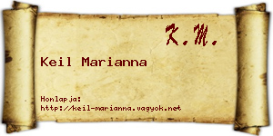 Keil Marianna névjegykártya